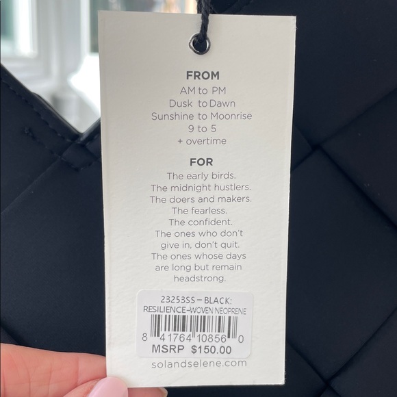 Sol & Selene “Resilience” Woven Neoprene Cross Body Tote Bag - BLACK - NWT - Picture 6 of 9